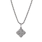 Full-diamond zircon four-leaf clover necklace by nowadaysfashion