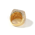 Hip-hop large square ring with zircon by nowadaysfashion