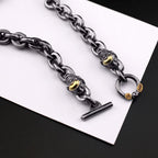 Black retro skull punk necklace