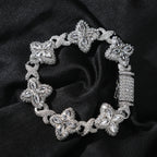 Hip-hop zircon colored infinite four-leaf clover bracelet by nowadaysfashion