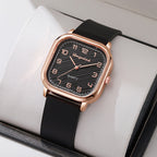 Fashionable quartz women's watch with silicone strap