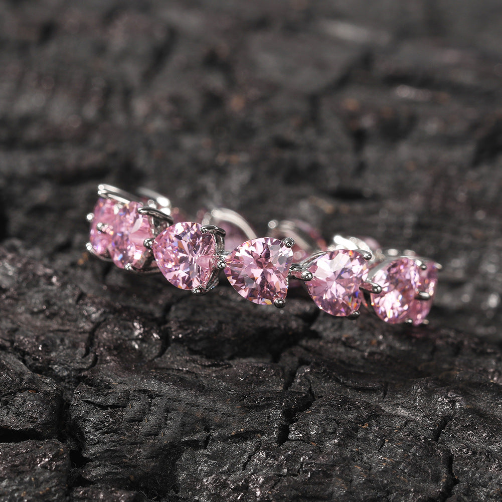 Hip-hop single-row heart-shaped zircon rings by nowadaysfashion