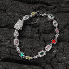 Hip-Hop Diamond-Encrusted 6mm Colored Gemstone Bracelet by nowadaysfashion