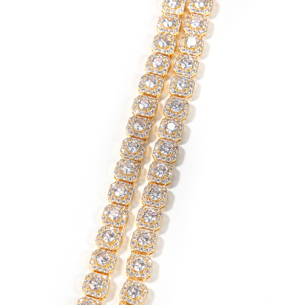 Hip-hop 9mm square rock candy zircon bracelet by nowadaysfashion