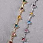 Hip-hop colorful heart-shaped adjustable bracelet and necklace by nowadaysfashion