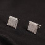Hip Hop diamond-encrusted 925 silver stud earrings by nowadaysfashion