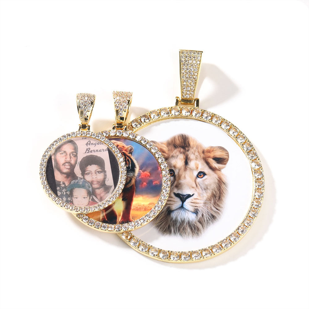 Hip Hop XL large round DIY pendant necklace by nowadaysfashion