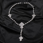 Hip Hop Beaded Zirconia Cross Necklace by nowadaysfashion