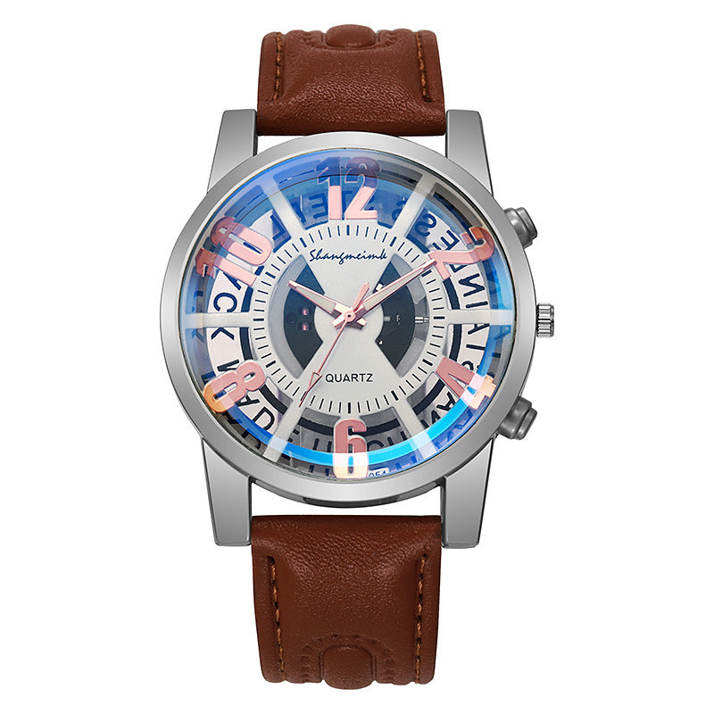 Large-dial, hollow-out blue-light men's watch. by nowadaysfashion