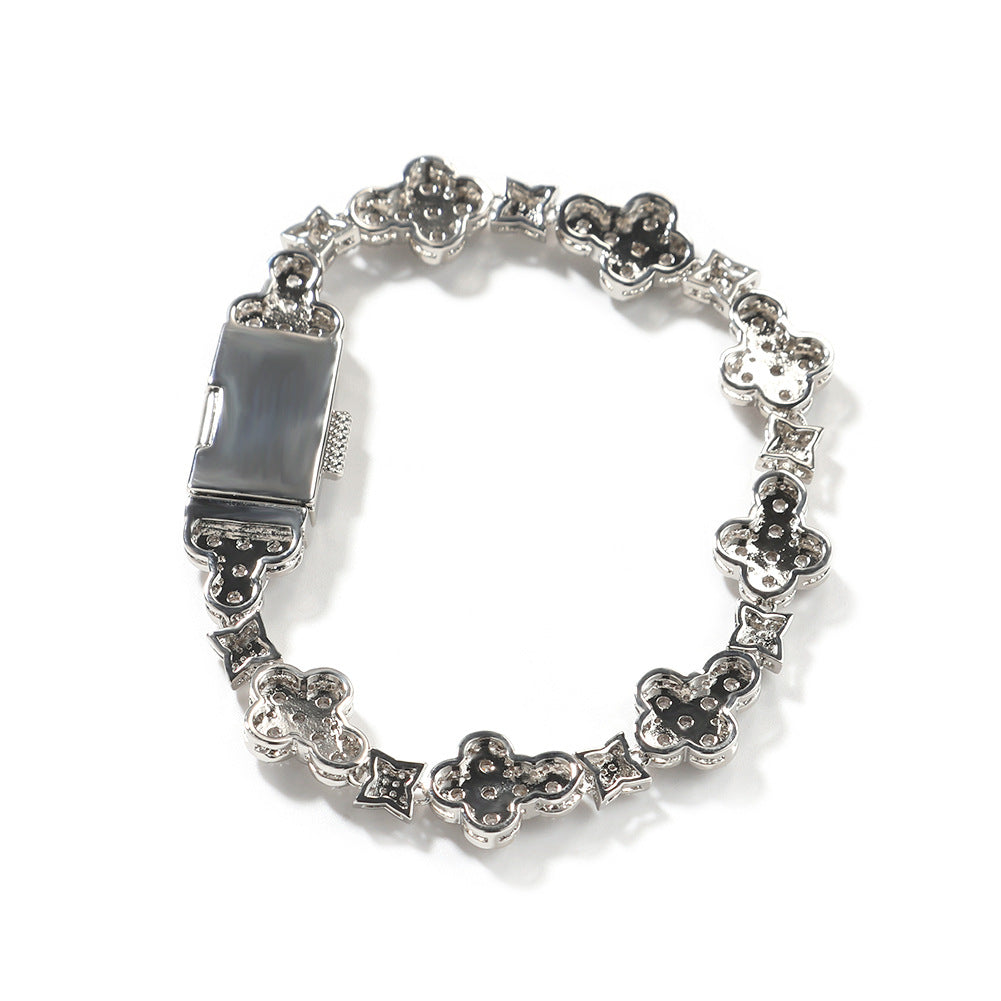 10mm cross flower star bracelet with micro-inlaid zircon by nowadaysfashion