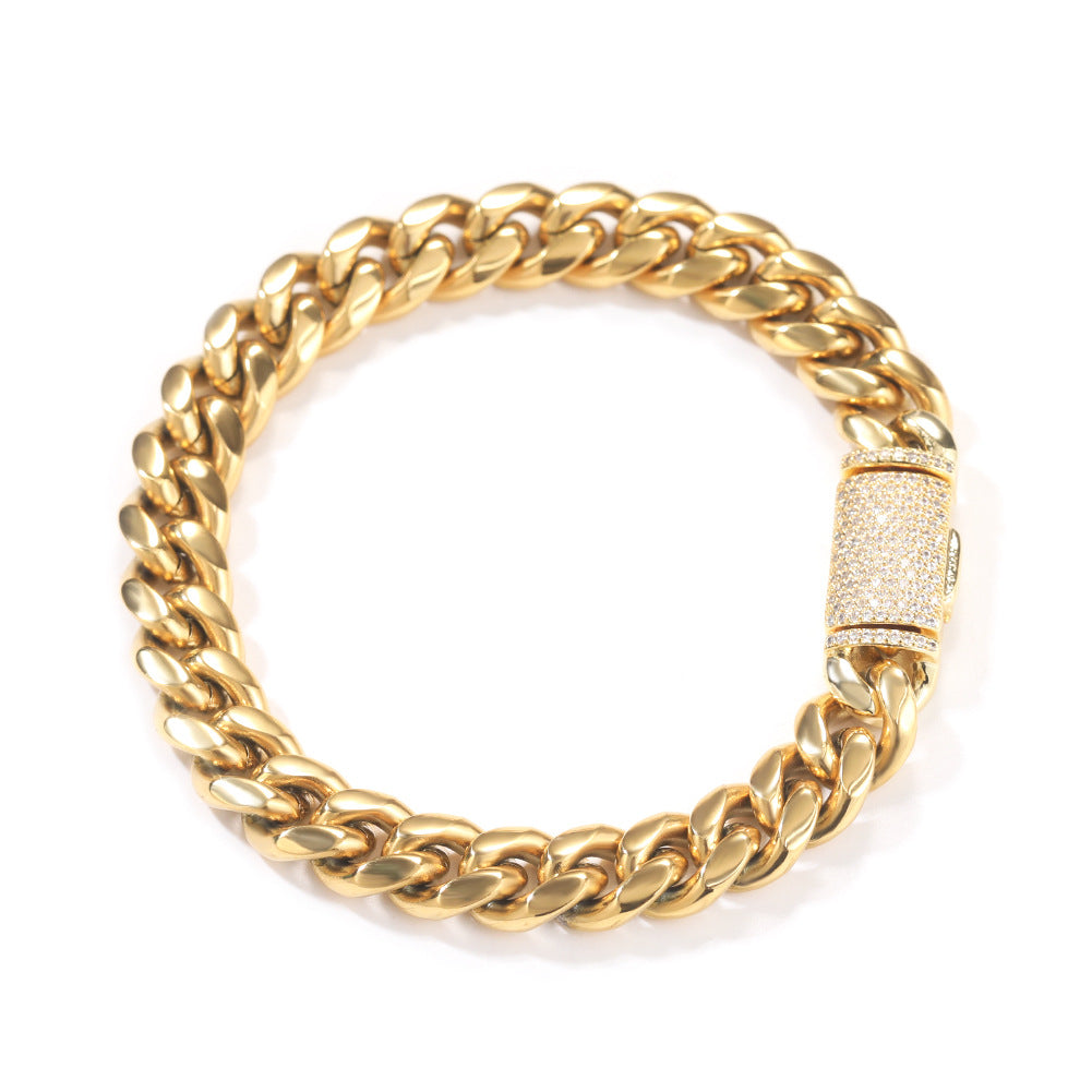 Hip-hop zircon stainless steel zircon necklace by nowadaysfashion