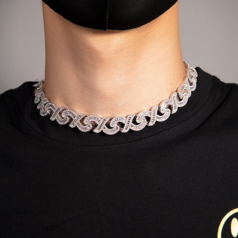 15mm Diamond Geometric Infinity Cuban Chain by nowadaysfashion