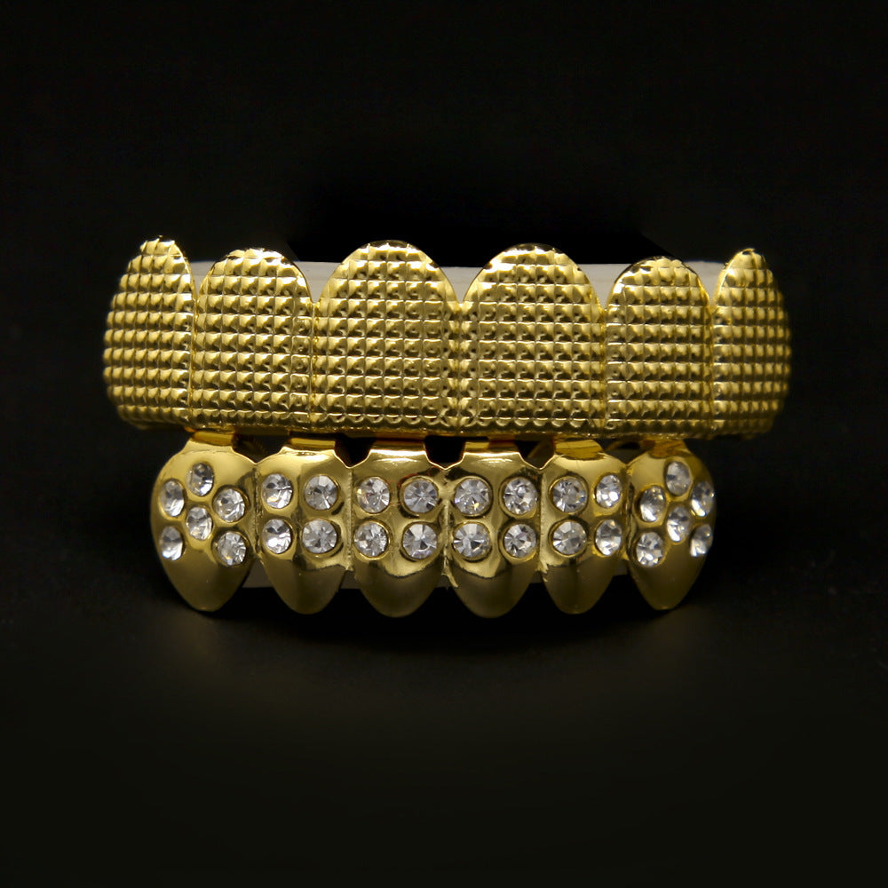 Hip-hop polished braces with gold electroplating by nowadaysfashion
