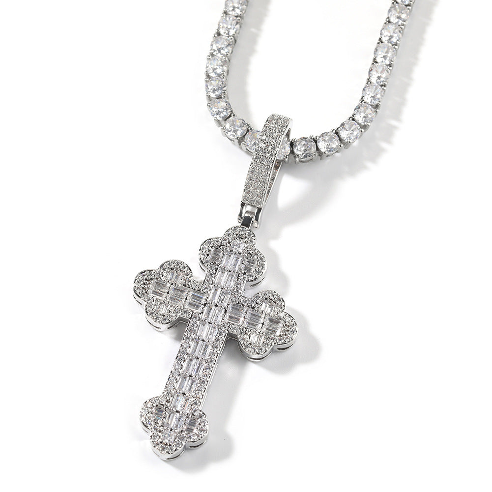 Hip-hop large diamond-encrusted cloud cross pendant by nowadaysfashion