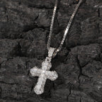 Gold-plated, diamond-encrusted mini cross necklace by nowadaysfashion