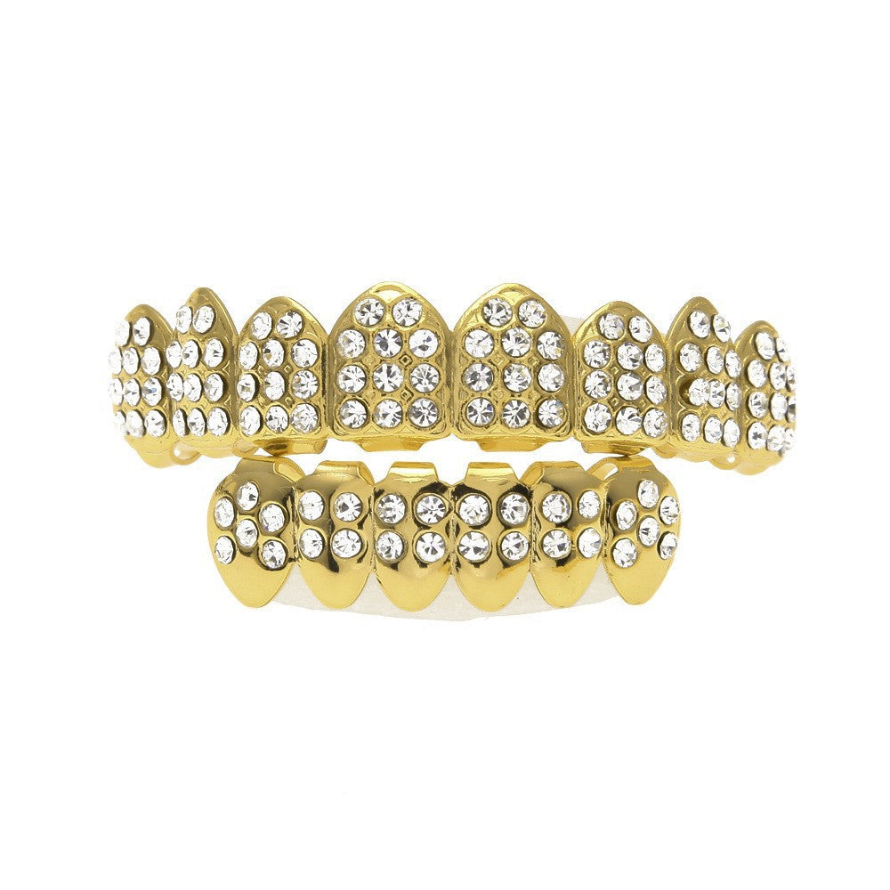 Hip-hop diamond-encrusted and gold-plated teeth grillz by nowadaysfashion