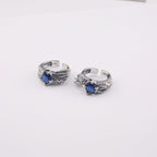 Retro feather sapphire open ring
