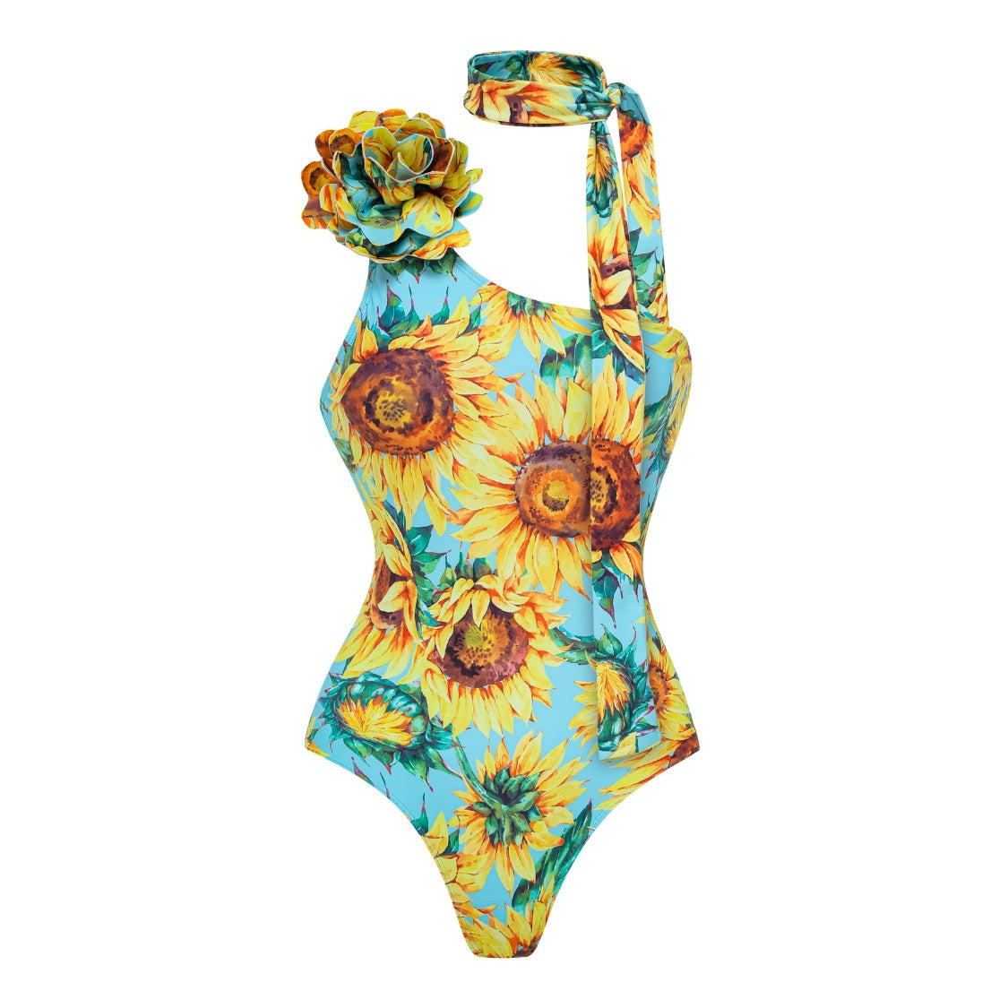 Women Swimsuit Sunflower Printed One Piece Swimsuit Set by Bella Mia