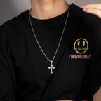 Hip-Hop Diamond-Encrusted Zircon Cross Necklace by nowadaysfashion