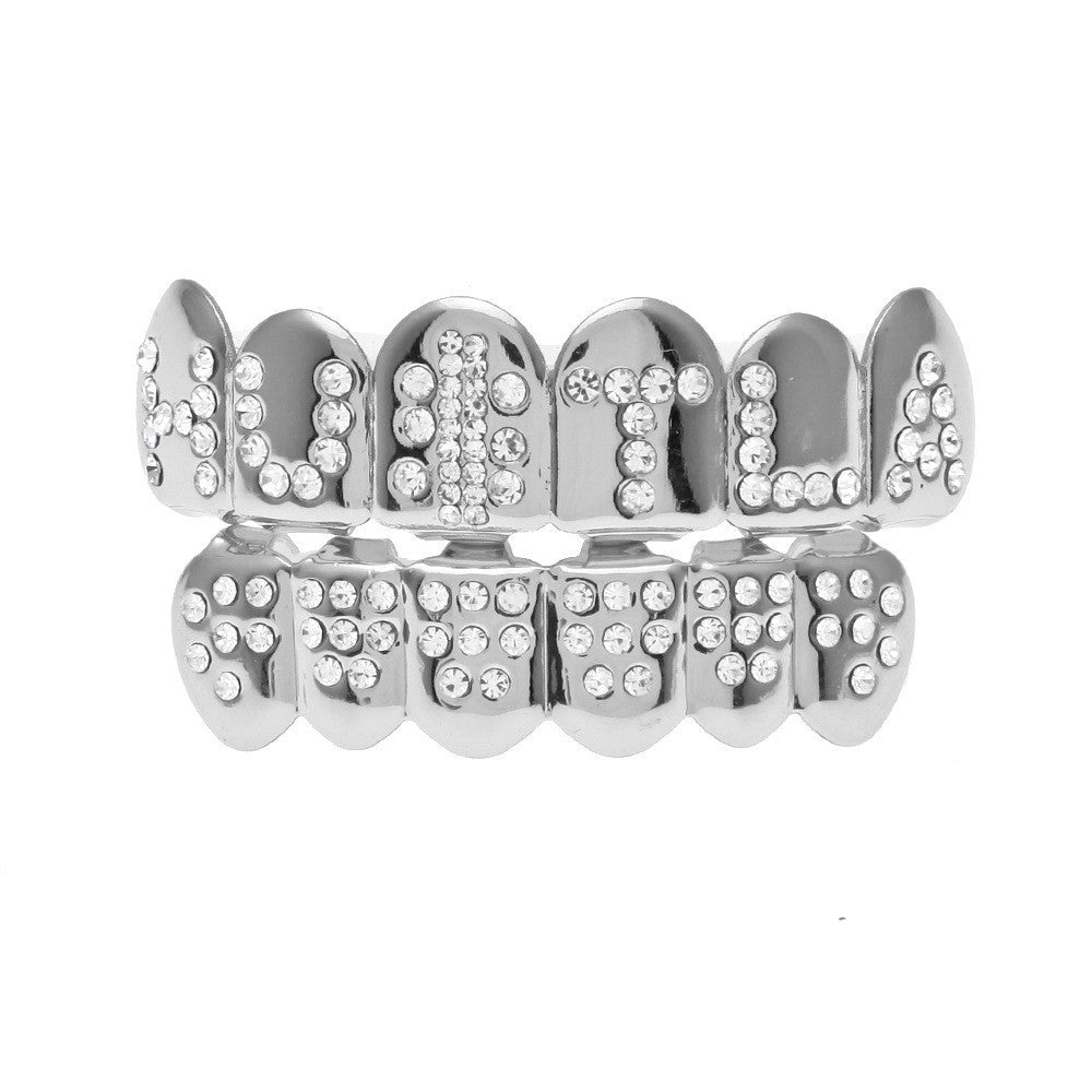 Hip-hop diamond-encrusted and gold-plated teeth grillz by nowadaysfashion