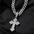 Hip-hop large diamond-encrusted cloud cross pendant by nowadaysfashion