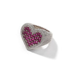 Hip-hop T-square heart-shaped zircon ring by nowadaysfashion
