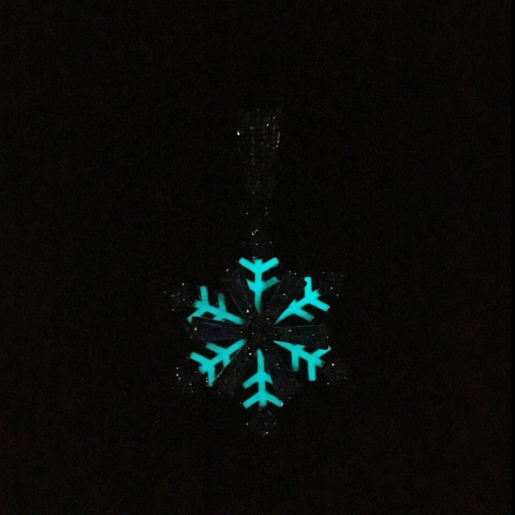 Winter rotating snowflake luminous oil drop pendant by nowadaysfashion