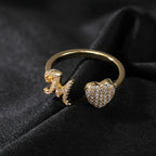 Hip-hop zircon-encrusted 26 English letters ring by nowadaysfashion