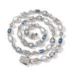 6mm blue colored gemstone bracelet with diamonds by nowadaysfashion