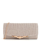 Metal veil pleated Clutch bag evening bag