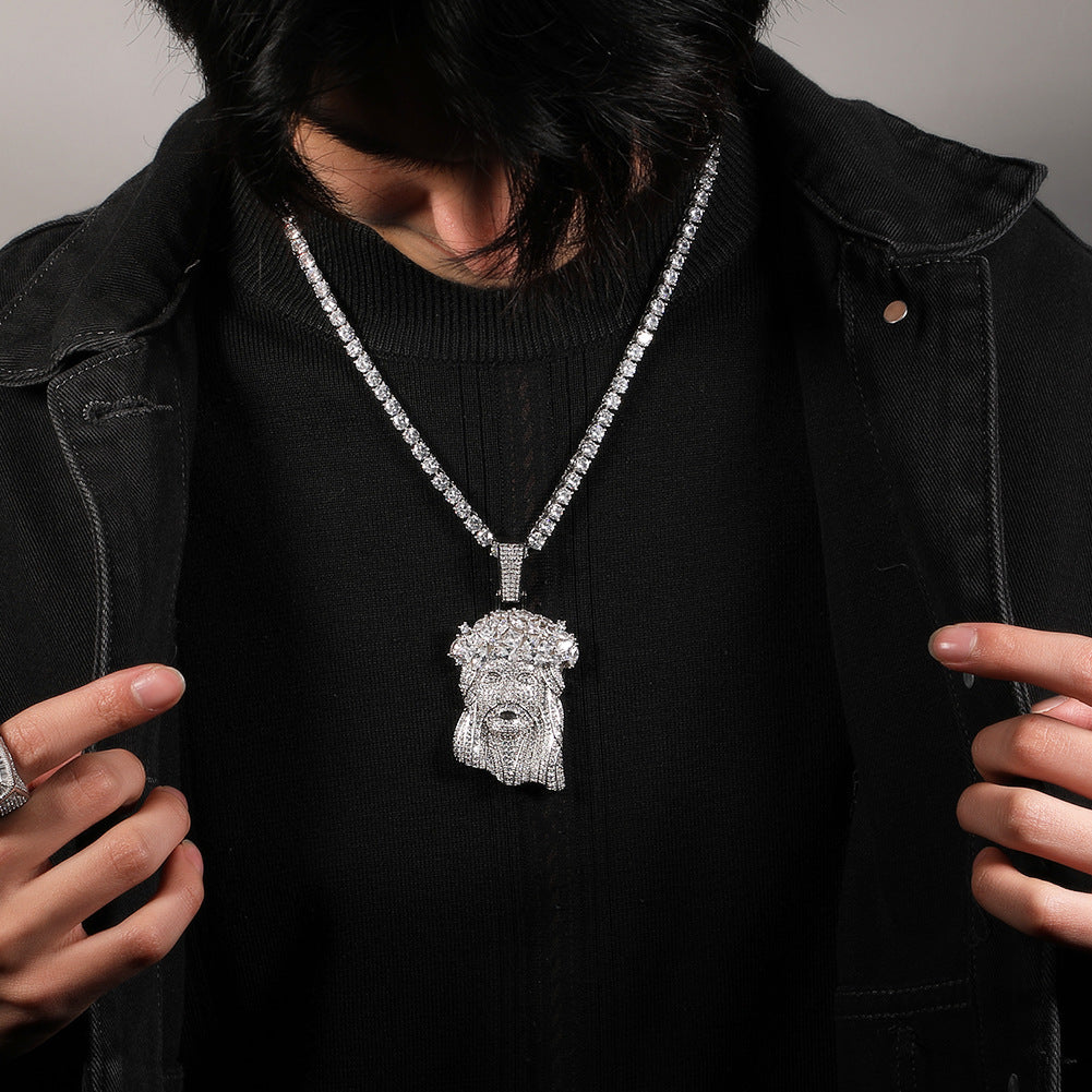 Hip Hop Iced Out CZ Jesus Piece Pendant Necklace by nowadaysfashion