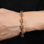 6mm blue colored gemstone bracelet with diamonds by nowadaysfashion