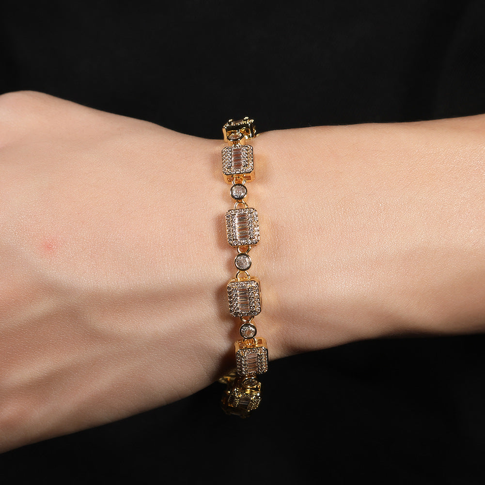 6mm blue colored gemstone bracelet with diamonds by nowadaysfashion