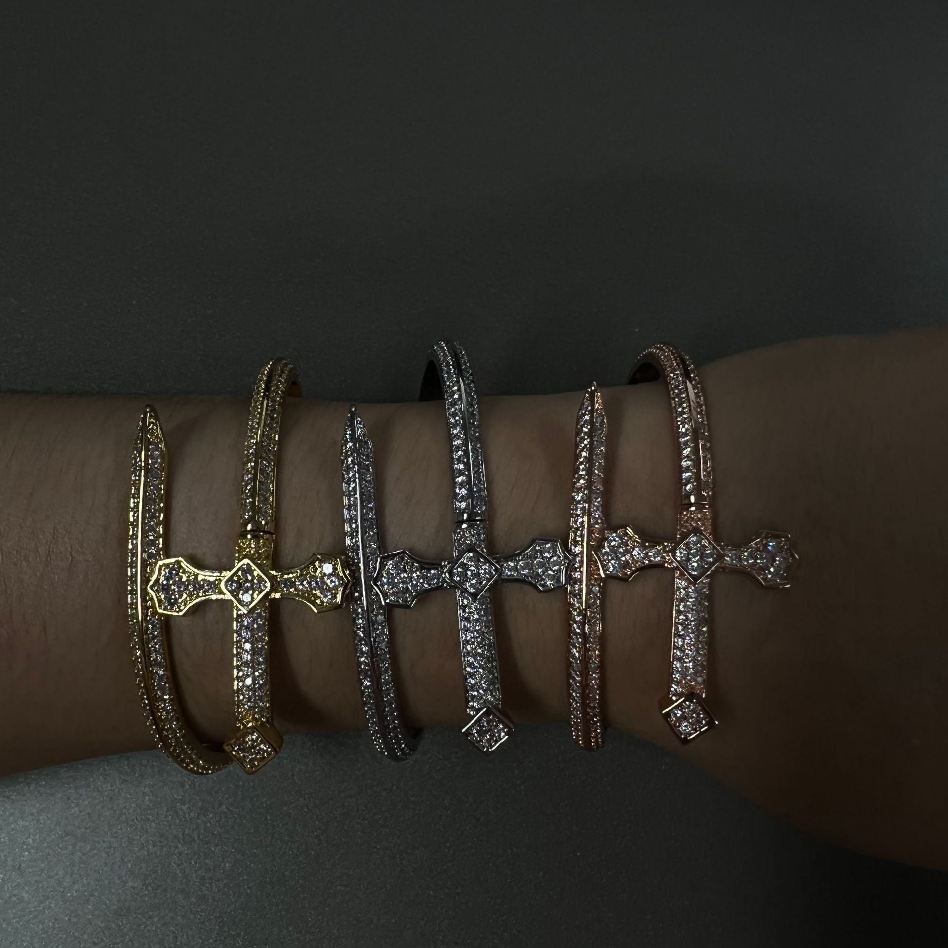 Hip-hop full-diamond justice sword bracelet inlaid with zircon by nowadaysfashion