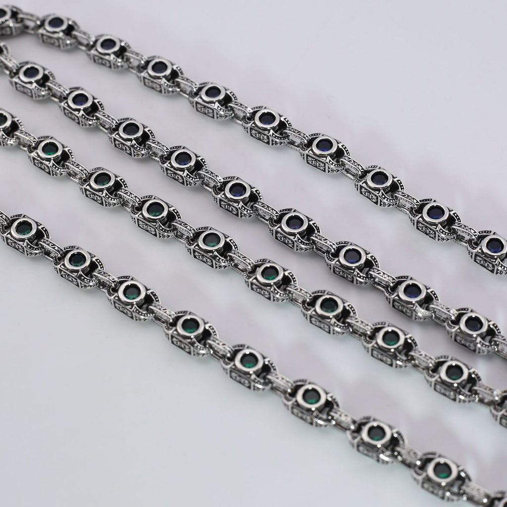 Aragogaceous pattern sapphire necklace for couples by nowadaysfashion
