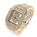 Hip-hop diamond-encrusted hollowed-out square watch by nowadaysfashion