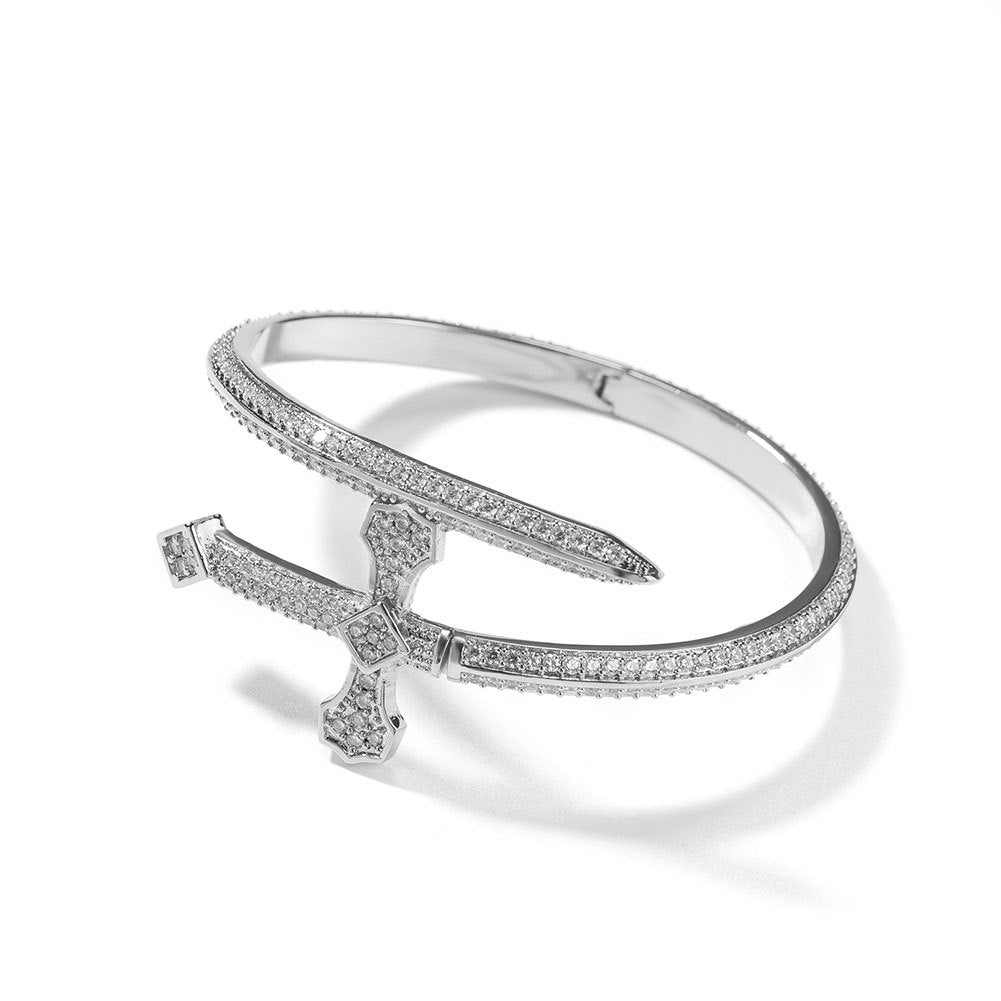 Hip-hop full-diamond justice sword bracelet inlaid with zircon by nowadaysfashion