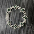 Hip-hop zircon colored infinite four-leaf clover bracelet by nowadaysfashion