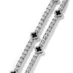 Hip-hop four-leaf clover diamond tennis chain necklace bracelet by nowadaysfashion