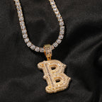 Hip-hop fully diamond-encrusted spiky rock sugar letter necklace by nowadaysfashion