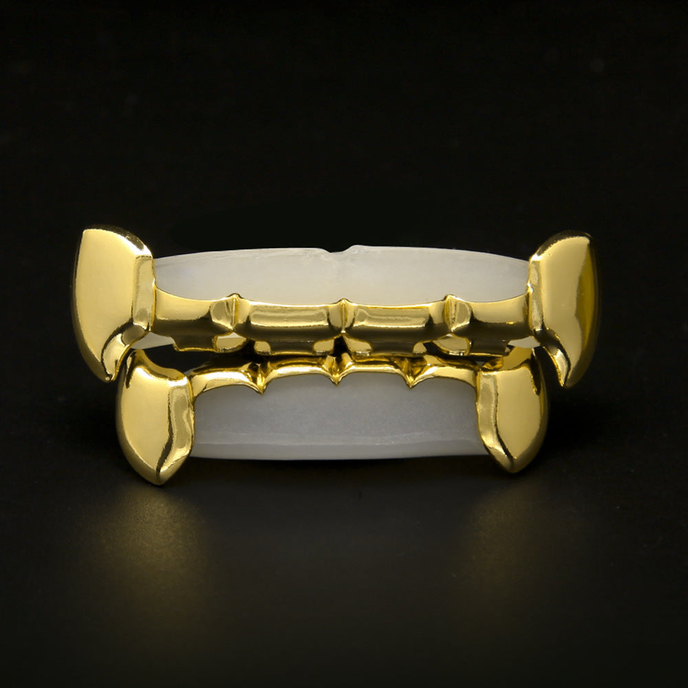 Hip-hop polished braces with gold electroplating by nowadaysfashion
