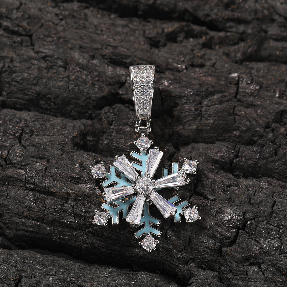 Winter rotating snowflake luminous oil drop pendant by nowadaysfashion