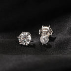 Hip-hop 925 silver moissanite six-prong earrings by nowadaysfashion