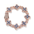 Hip-hop zircon colored infinite four-leaf clover bracelet by nowadaysfashion