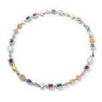 Hip-hop diamond multi-colored gemstone necklace by nowadaysfashion