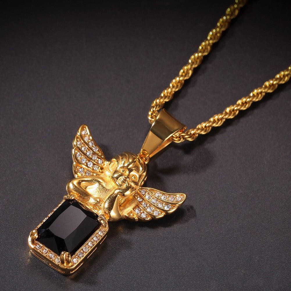 Hip Hop Winged Angel Pendant Necklace by nowadaysfashion
