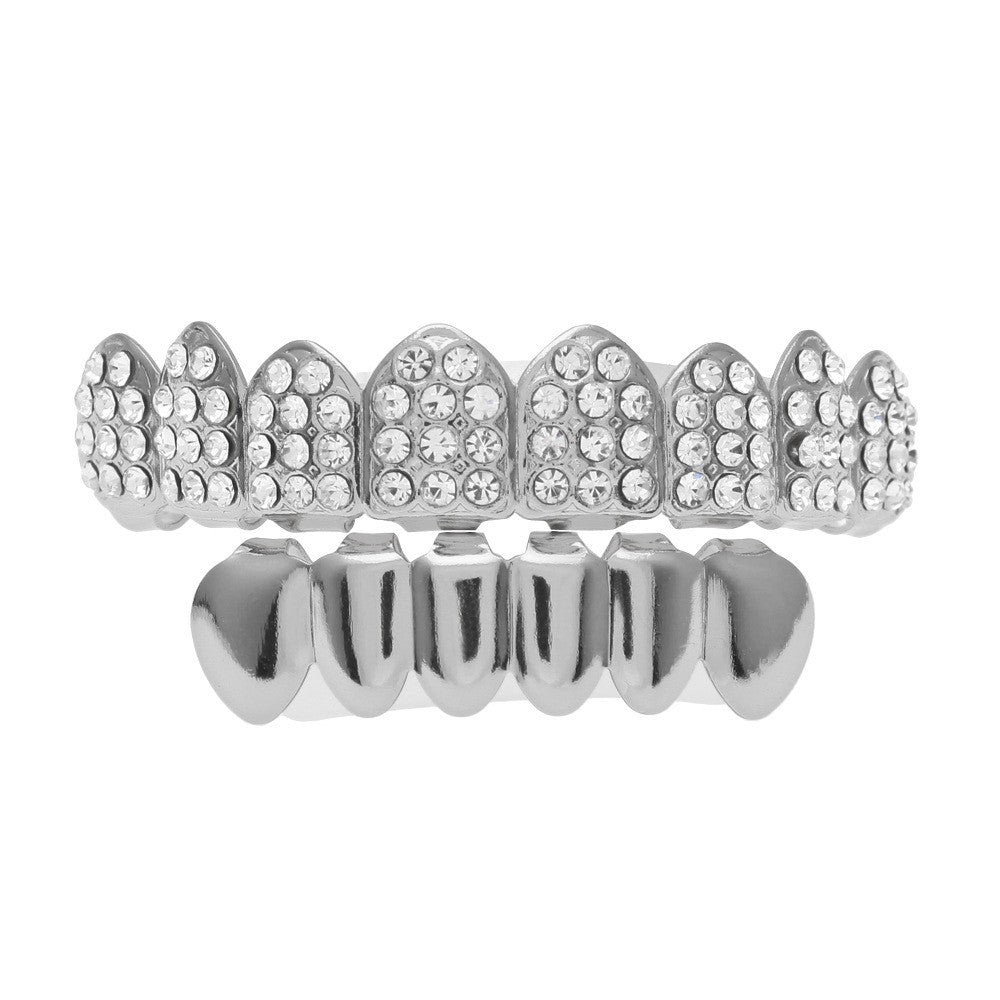 Hip-hop diamond-encrusted and gold-plated teeth grillz by nowadaysfashion