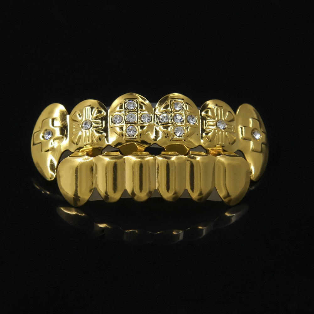 Hip-hop diamond-encrusted and gold-plated teeth grillz by nowadaysfashion