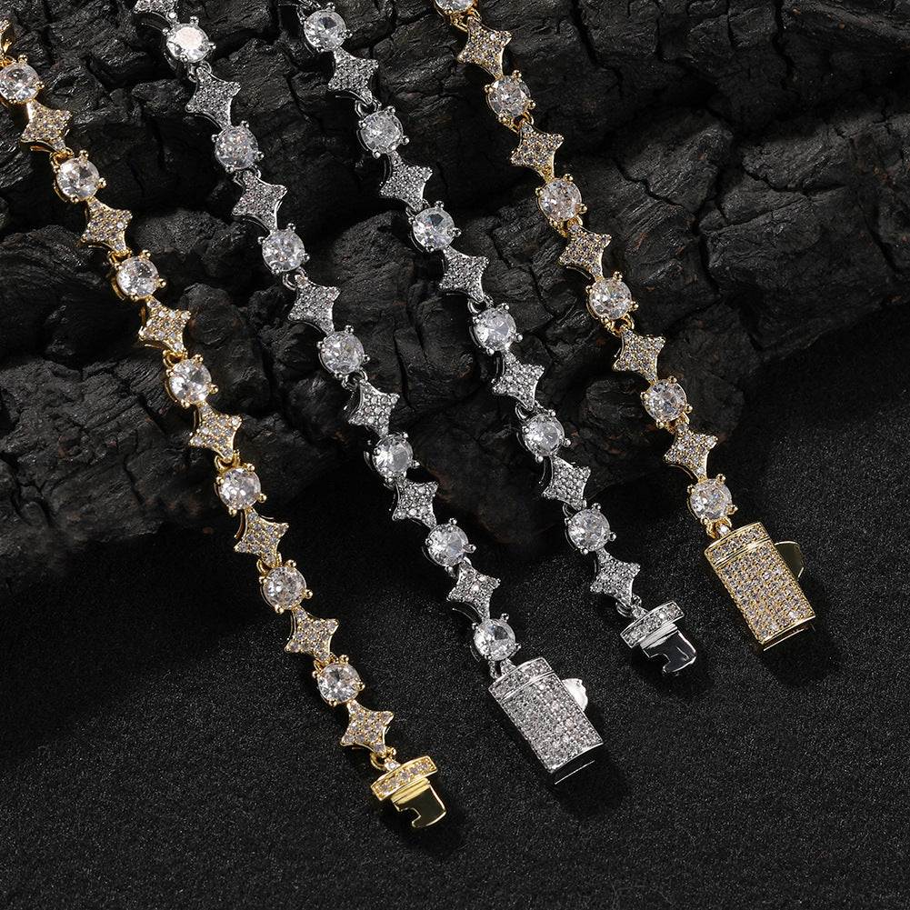 Star zircon tennis chain necklace by nowadaysfashion