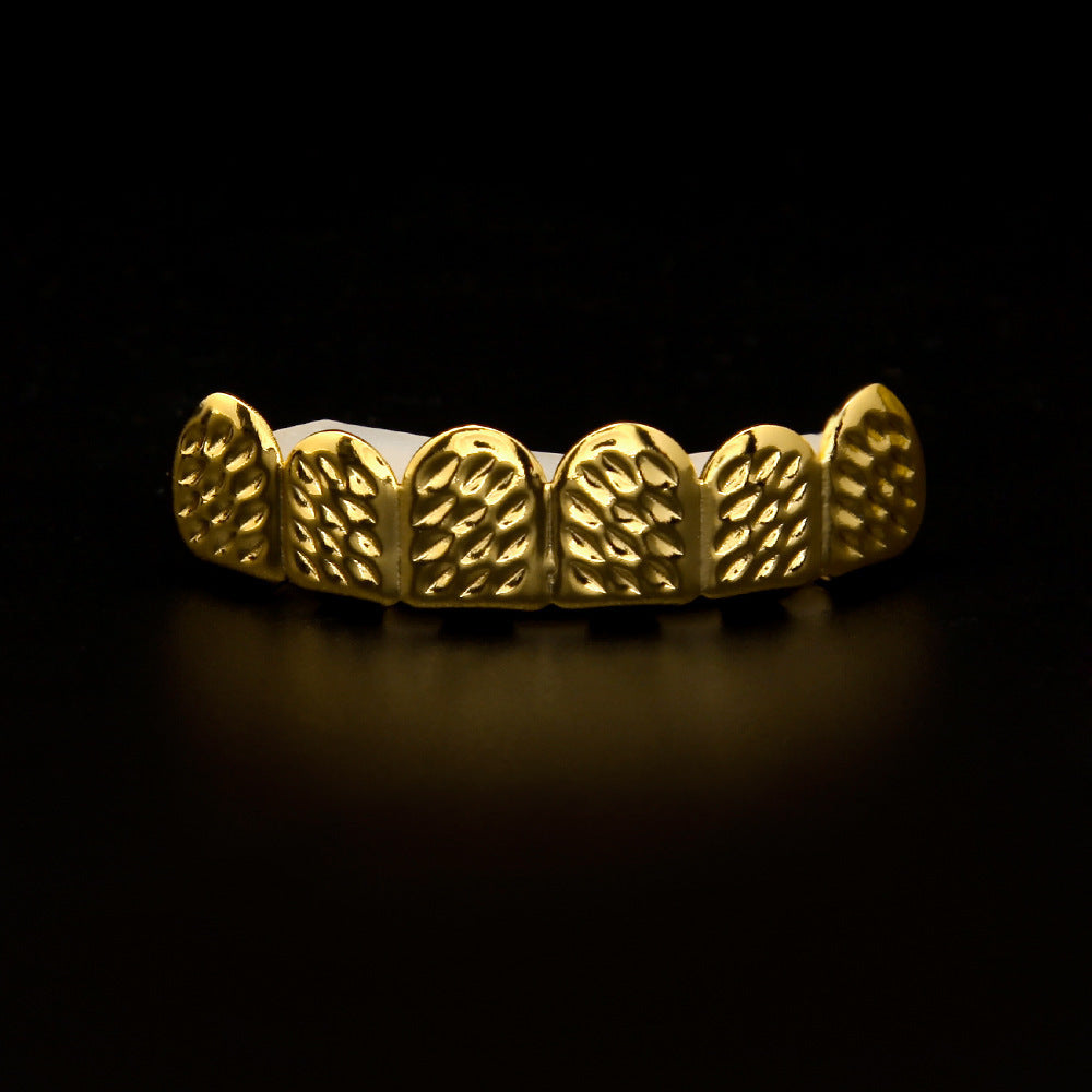 Hip-hop polished braces with gold electroplating by nowadaysfashion